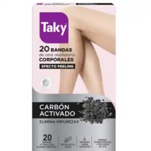 Taky Taky Bandas Depilatorias Carbón Activado, 20 un