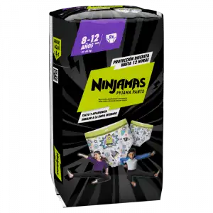 Ninjamas Pyjama Pants Calzoncillos de Noche Absorbentes 8-12 años