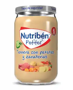 Nutribén® - Potito Pollo, Ternera, Tomate, Patata, Zanahoria Y Arroz 235 G