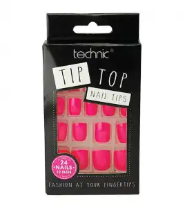 Technic Cosmetics - Uñas postizas Tip Top - Bright Pink