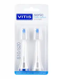 Vitis - 2 Recambios Cabezal Medio Cepillo Eléctrico Sonic S10 Y S20