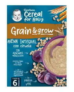 Gerber - Papilla Avena Integral Con Ciruela Desde 6 Meses 250 G