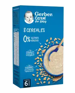 Gerber - Papilla 8 Cereales Desde 6 Meses 500 G