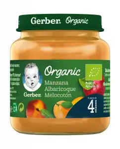 Gerber - Tarrito Organic Manzana Albaricoque Y Melocotón 125 G