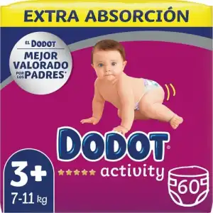 Dodot Activity 3+ 60 und T-3, 6-10K 60 Uds Pañales