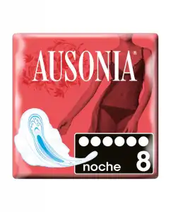 AUSONIA - 8 Compresas Higiénicas Con Alas Noche