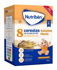 Nutribén® - Papilla 8 Cereales Y Miel Galletas María