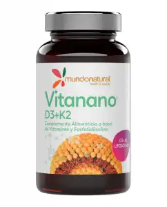 Mundo Natural - 30 Cápsulas Vitanano D3-K2 (Vitamina D3 Y Vitamina K2) Liposomado