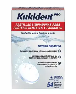 Kukident - Limpiador De Prótesis Dentales Frescor Duradero Pro
