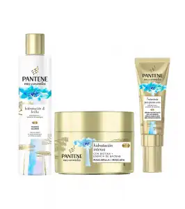 Pantene - *Hidratación & Brillo* - Pack de champú + mascarilla + sérum puntas abiertas Pro-V Miracles