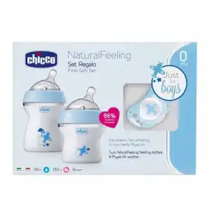 Chicco Set Chicco Regalo Naturalfeeling Azul 0M +, 1 un