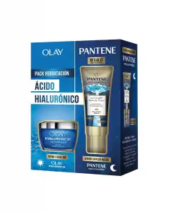 Olay - Pack Hyaluronic 24 Vitamina B5 Gel Crema De Día + Sérum Miracles Activo 8H Reparador De Noche Pantene