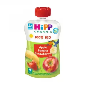 Hippis 100% frutas manzana, plátano y fresa ecológico 100 gr