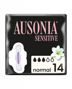 AUSONIA - 14 Compresas Con Alas Sensitive Normal