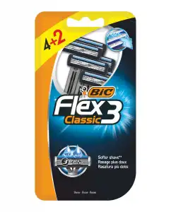 BIC - Maquinillas De Afeitar Desechables Flex 3 Classic BL4+2