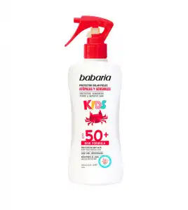 Babaria - Protector solar infantil en spray SPF50+ para pieles atópicas y sensibles