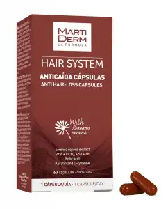 MartiDerm - 60 Cápsulas Anticaída Hair System MartiDerm.