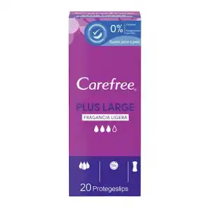 Carefree Carefree Salvaslip Plus Large Fragancia Ligera, 20 un