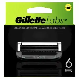 Gillette Recambios con Barra Exfoliante y Heated Razor 6 Recambios, 1 un