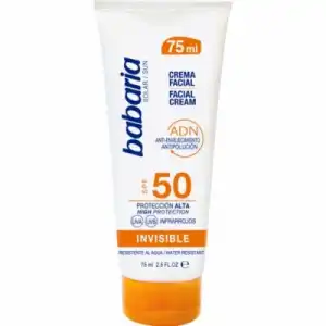 Babaria Crema Facial Solar Invisible SPF50, 75 ml