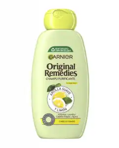 Garnier - Champú Pelo Graso Arcilla Suave Y Limón Original Remedies 300ml