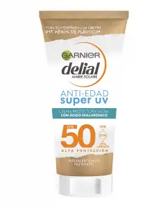 DELIAL - Crema Protectora Facial Anti-edad Super UV Con ácido Hialurónico FPS50 Garnier